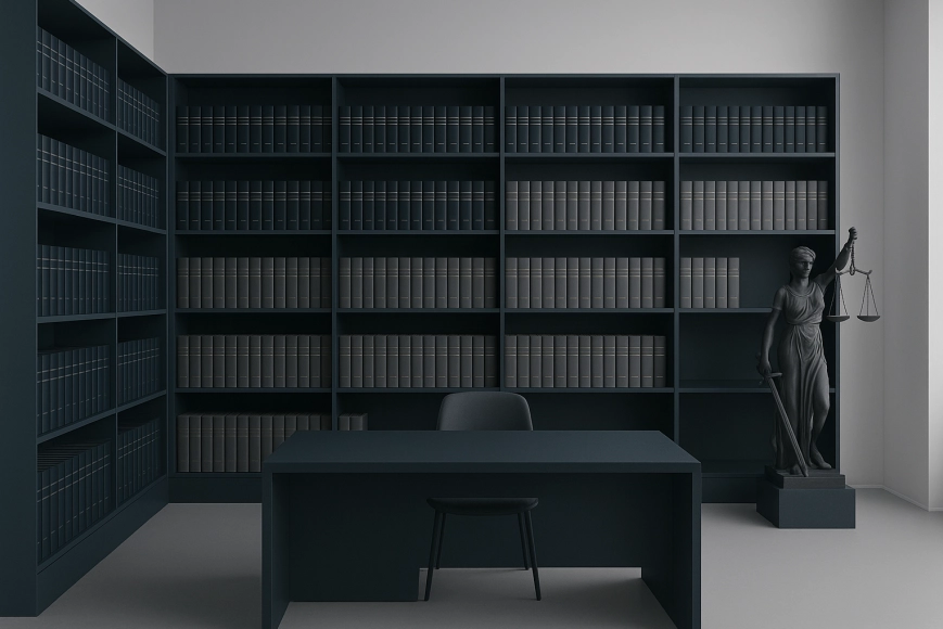 Modern legal library illustration