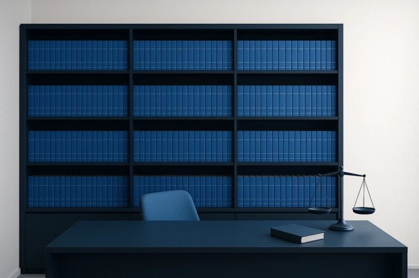 Modern legal library illustration